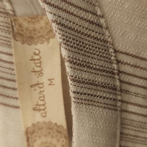 Altar'd State Cream And Tan Striped Mini Dress, Size M - Picture 2 of 8